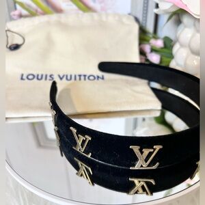Louis Vuitton Authentic Dust Bag with Black Velour Inspired Gold Toned Headband